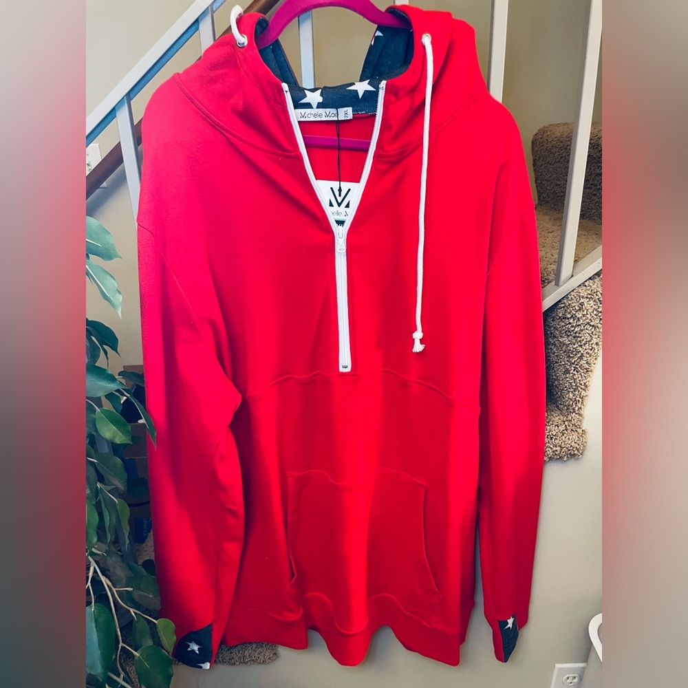 ✨NWT Americana Red Hoodie with Star Accents!